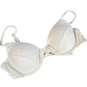 Knight White Adjustable Strap Tie Back Summer Beachy Bikini Top Women Sz L